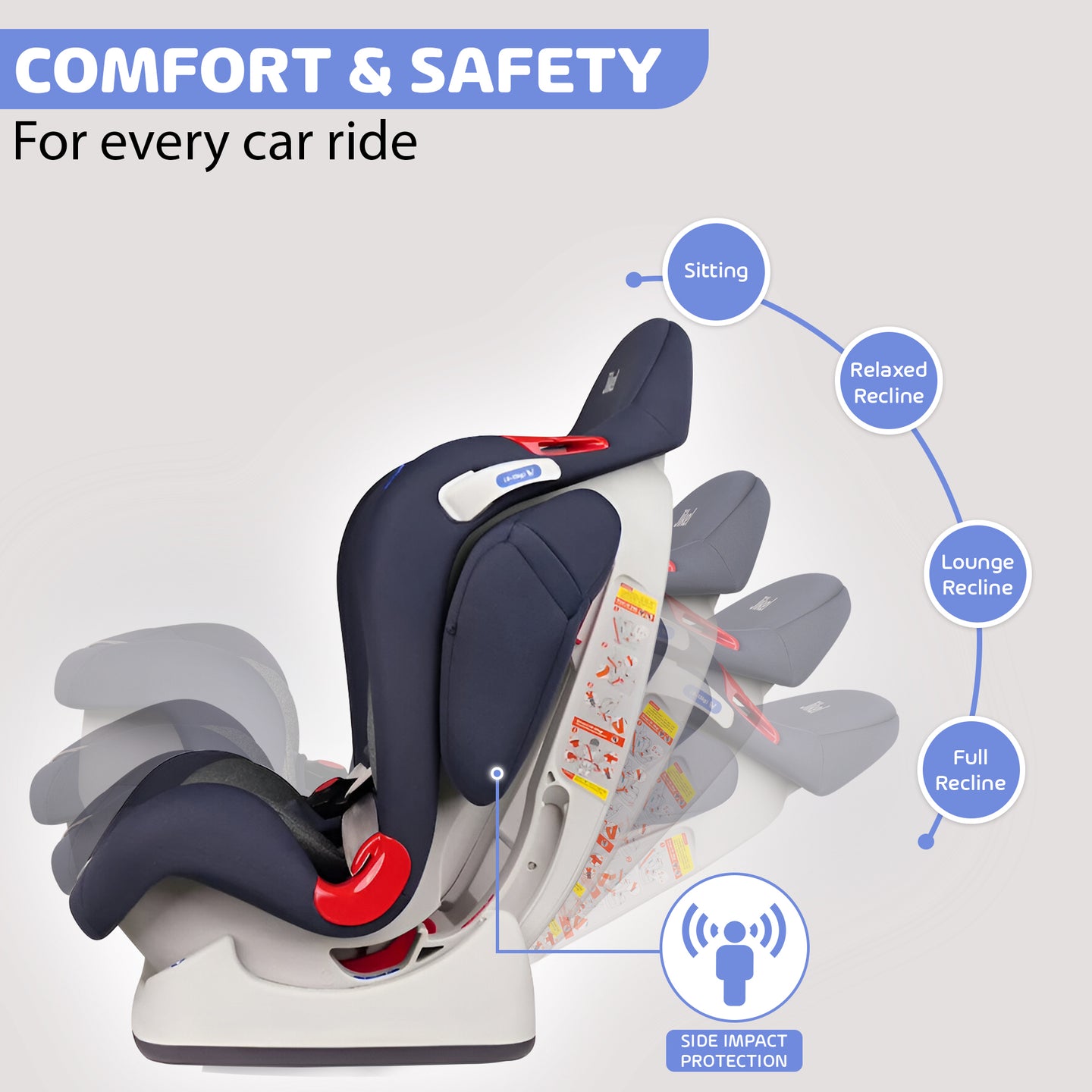 Royz Convertible Car Seat - Grey